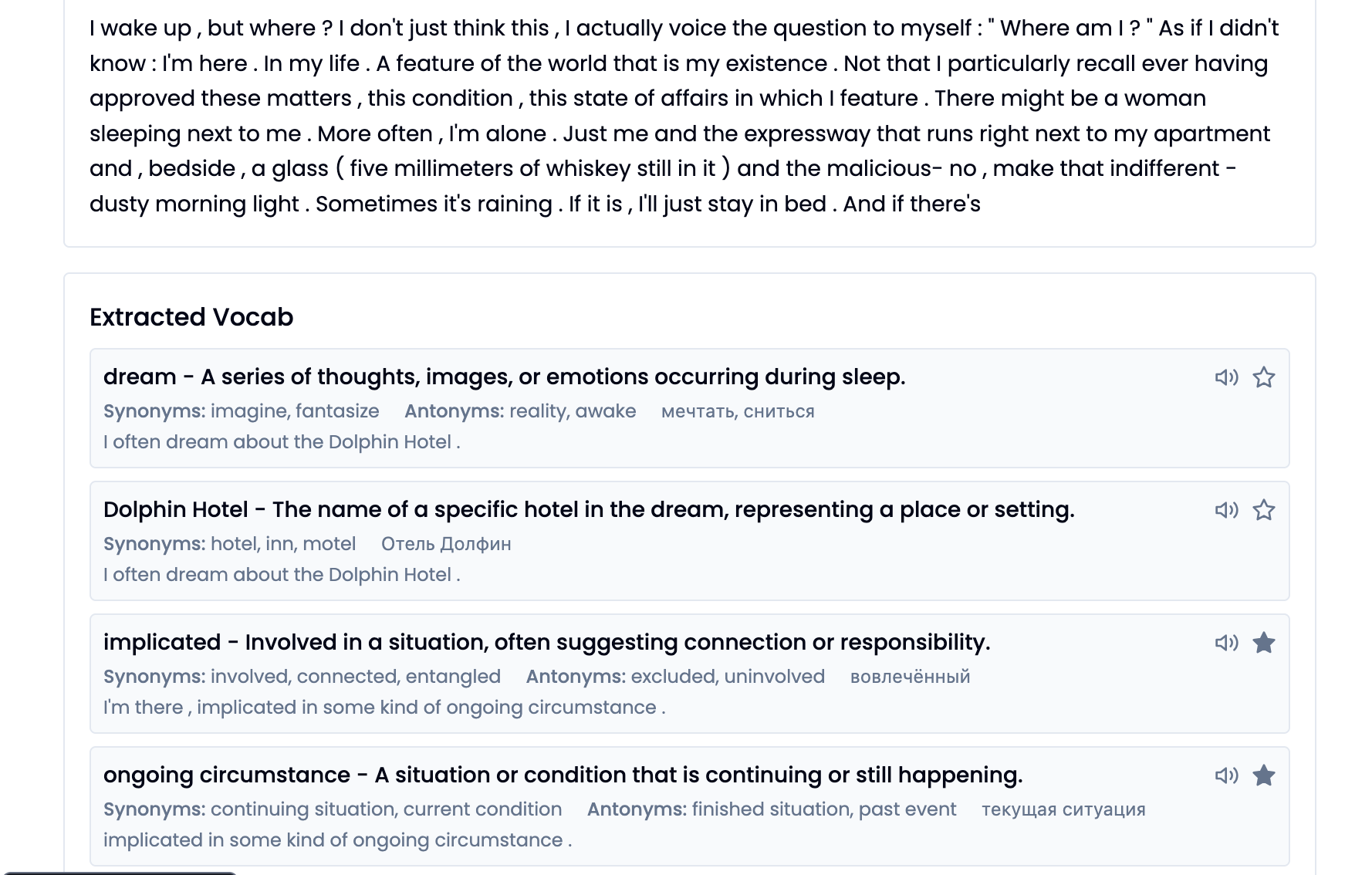 Extract the right words automatically